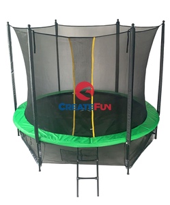 <span class=keywords><strong>Trampoline</strong></span> d'extérieur pour enfants CreateFun avec cadre coloré, construction en PP/PVC/acier, <span class=keywords><strong>filet</strong></span> de sécurité droit et design rond - Product Image 2