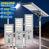 Lampe de rue solaire LED intégrée en aluminium étanche IP66 pour extérieur, prix d'usine, 60W, 80W, 100W