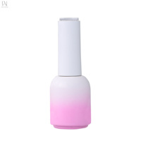 Vente directe d'usine, flacon de vernis à ongles brillant dégradé de 8 ml avec un bouchon blanc et un insert supérieur transparent