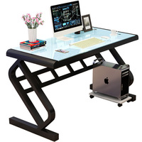 Bureau en verre trempé pour une personne seule, bureau d'ordinateur, mobilier de bureau, couleurs disponibles