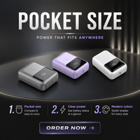 Chargeur portable haute capacité 10000mAh Li-Polymère 22.5W Type C Power Bank avec affichage LED et double sortie pour les voyages et l'usage quotidien, personnalisable