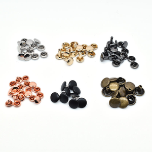 Rivets à double capuchon en métal mat noir, or rose, argent, laiton, sans nickel, 8/6 mm, pour chaussures et vêtements (vente en gros) - Product Image 1