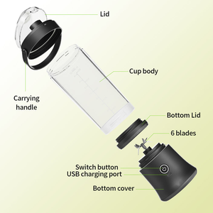 <span class=keywords><strong>Mixeur</strong></span> Portable de Gros 500ml avec Logo Personnalisé, Blender Électrique 6 Lames, Mode Pulse, Presse-Agrumes Personnel, Prix Usine - Product Image 3