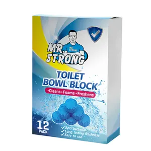 Blue Automatic Toilet Bowl Cleaner Tablets Blue Bubbles Solid Block Toilet Cleaning Tablet Urinal Deodorizer Blue Block