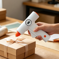 Pistolet à colle chaude sans fil portable, avec buse anti-goutte, rechargeable, pour la fabrication de bijoux et l'emballage de cadeaux