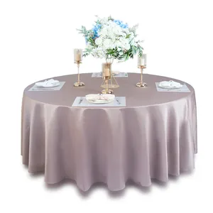 customized round grey wedding classic fabric tablecloths cotton