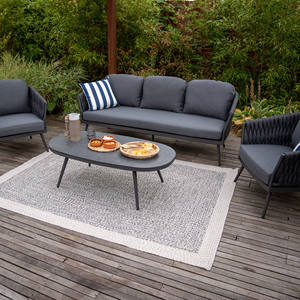 Mobilier d'extérieur Grands fauteuils de terrasse Ensemble de bistro Canapé en corde pour balcon Ensemble de conversation pour patio Canapé de salon de jardin - Product Image 4