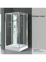 Cabine de douche coulissante tout-en-un de luxe avec hammam, cloison de séparation sec-humide rectangulaire en verre pour massage, idéale pour la maison et l'hôtel
