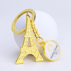 Porte-clés pendentif style parisien couleur or, personnalisé avec <span class=keywords><strong>la</strong></span> <span class=keywords><strong>Tour</strong></span> <span class=keywords><strong>Eiffel</strong></span>, souvenir de voyage - Product Image 3