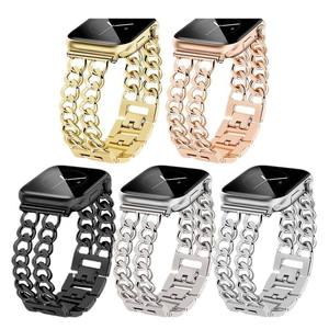สายนาฬิกาโลหะแฟชั่นสุดหรู สแตนเลสสตีลแบบสองแถว สำหรับ Apple Watch S987654321 SE Ultra - Product Image 5