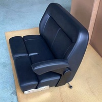 DOWIN Deluxe Canapé de bateau pliable à double siège avec accoudoirs, couleur noire personnalisée, avec glissière