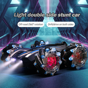 Christmas Remote Control 6-Wheel Swing Arm Stunt Car for Kids 11 <strong>Functions</strong> Including Spray Light and Music Charger Included - Product Image 4