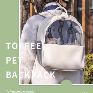 Directly Supplied Manufacturer Leather Cat Backpack High-appearance Transparent Visible Double-shoulder <b>Pet</b> <b>Carrier</b> for Dogs - Product Image 4