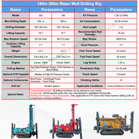 Foreuse rotative hydraulique sur chenilles pour puits d'eau avec moteur diesel et profondeur de forage de 200 m