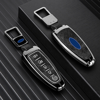 Étui de protection pour clé de voiture en alliage de zinc et cuir pour Ford 2011 2012 2013 EDGE Lincoln Navigator, porte-clés, accessoires