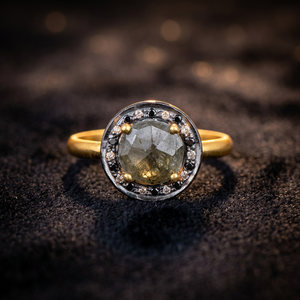 Anillo Infantil con Piedra de Labradorita, Anillos de Uso Diario, Anillos de Plata Chapados en Oro de 18k para Aniversario, Hechos a Mano - Product Image 3