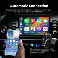 Adaptador Inalámbrico CarPlay 2 en 1, Dongle USB-A, Bluetooth 5.4, WiFi de Doble Banda para iPhone, Android Auto, Estéreo de Auto OEM