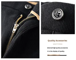 Nuovi <span class=keywords><strong>Pantaloni</strong></span> in Pile da Uomo per Autunno e Inverno, Vita Alta, Larghi, in <span class=keywords><strong>Velluto</strong></span> a Coste, Casual Business, Elasticizzati, Dritti, Lunghi - Product Image 4