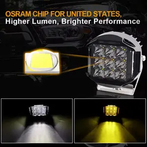 Luz de trabalho LED quadrada de alta qualidade 45W feixe de ponto Offroad branco amarelo luz de condução para caminhões e carros