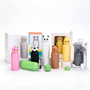 Nouvelle Arrivée en Gros : Gourde Sport Thermos Série Zoo Originale - Bouteille d'Eau à Large Ouverture 350ml 500ml avec Couvercles 3D Mignons - Product Image 2