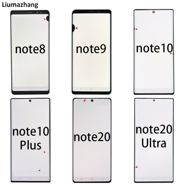 Original Mobile Phone LCDS for Samsung Galaxy Note 8 9 10 10lite 10 Plus 20 20Ultra Display Touch Screen Assembly With Dots