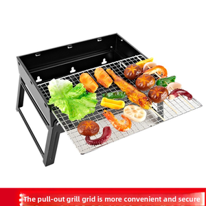 Büyük siyah kalınlaşmış barbekü ızgara katlanabilir açık ev taşınabilir kömür ızgara dizi bölmeleri <span class=keywords><strong>CA</strong></span>-04A 1.57kg - Product Image 3