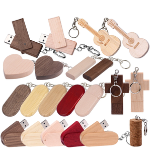 Custom Logo Wooden USB 2.0 Flash Drives 128GB 64GB 32GB 16GB 8GB Pen Drive With Key Chain Memory Stick Business Gift U Disk