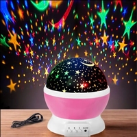 Veilleuse LED pour enfants 8 multicolores 3d projecteur pour enfants Entrepôt Usb étoile rotative ciel étoilé étoile
