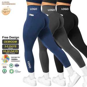 Tùy chỉnh ODM OEM mẫu miễn phí Butt Lift liền mạch yoga quần căng tập thể dục dưới quần tập thể dục xà cạp với túi phụ nữ - Product Image 1