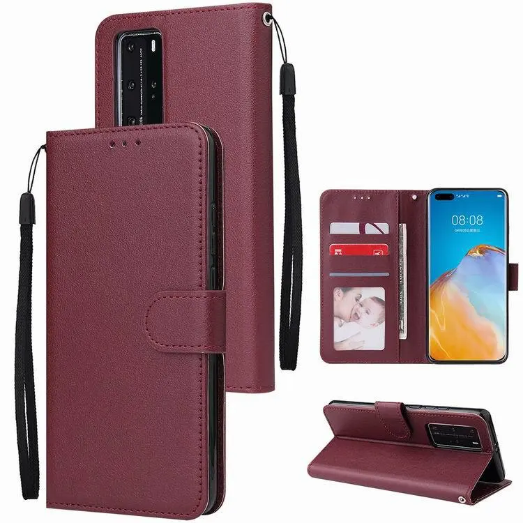 Leather Wallet Case For Huawei P50 P40 P30 P20 Pro P9 P8 Lite 2022 Phone Flip Cover P Smart Y5 Y6 Y7 Y9 2019 Phone Accessories