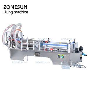 ZONESUN 50-500ML 2 têtes pompe à Piston Horizontal shampooing graisse boisson lait eau huile d'olive liquide jus Machine de remplissage - Product Image 5