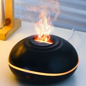 2023 New Arrival 200ml Desktop Usb Home Flame Diffuser Humidifier Ultrasonic Electric Diffuser Black Luxury Scenting
