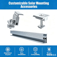 Support de fixation de panneau solaire réglable pour toiture, 30mm, 35mm, 40mm, pince de fixation de panneau solaire, pince d'extrémité, pince intermédiaire, vente en gros
