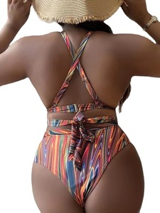 Nouveau <span class=keywords><strong>Maillot</strong></span> de Bain <span class=keywords><strong>Grande</strong></span> <span class=keywords><strong>Taille</strong></span> pour Femmes 2024 Bikini Chic Imprimé à Cordon de Serrage <span class=keywords><strong>Deux</strong></span> <span class=keywords><strong>Pièces</strong></span> <span class=keywords><strong>Maillot</strong></span> de Bain Femme - Product Image 4