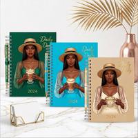 Carnet de notes/journal/agenda hebdomadaire personnalisé avec couverture en papier à spirale, impression sur mesure, 18,6x12,8 cm, idéal comme cadeau