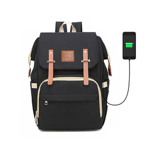 Pretty Unisex USB Diaper Backpack for Mom Dad <strong>Baby</strong> Multi-Functional Changing <strong>Rucksack</strong> with Carry Bag - Product Image 1