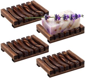Hot sell Wholesale Logo Custom Wall Mount Rustic Soap Box Case Wood Wooden Bamboo Soap Dish Holder