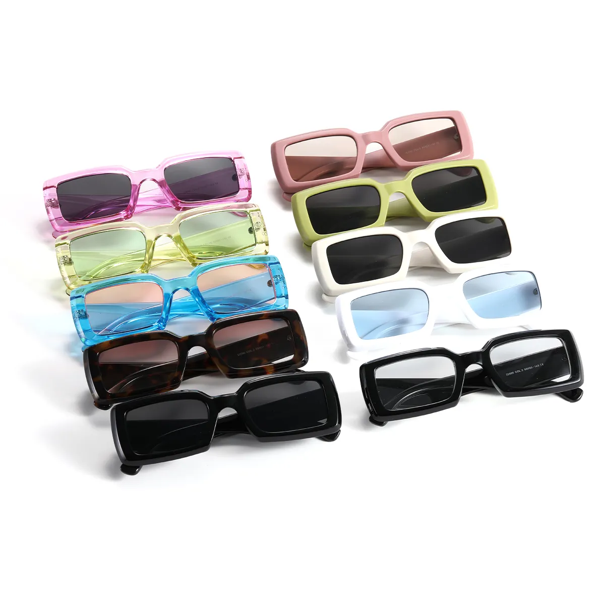 Fashionable Classic Customized Logo Retro Trendy Women Small Rectangle Sunglasses for Ladies Unisex