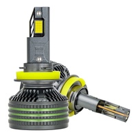 Phare LED Y4D à quatre tubes en cuivre avec télécommande, ampoule clignotante H4, phare antibrouillard pour moto LED