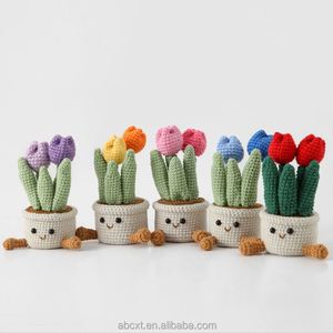 Adorno para el Hogar, Tulipanes Tejidos a Mano en Maceta, Flores - Product Image 6