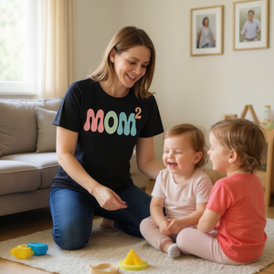 T-shirt Mom2 Mom Squared pour maman de deux jumeaux - Product Image 3