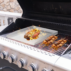 <span class=keywords><strong>Piastra</strong></span> per Griglia BBQ Portatile in Acciaio Inox Resistente al Calore, Certificata FDA LFGB per Uso Alimentare, per Cucina all'Aperto - Product Image 3