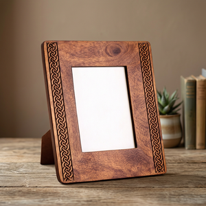 Handmade <b>Wooden</b> <b>Photo</b> <b>Frame</b> Rectangular Vertical Tabletop Ornate Carving Natural Wood Finish Home Decor Customized Picture <b>Frame</b> - Product Image 1