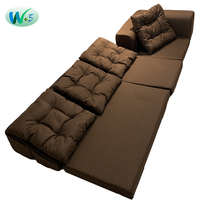 Sofá cama comprimido de tela marrón WS9061-3 plazas para sala de estar y habitación de invitados