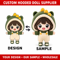 Peluche personnalisée Dino Hood Girl, figurine en peluche, jouet mascotte doux, OEM ODM, créez votre design