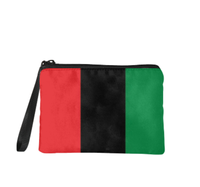 Porte-monnaie compact avec fermeture éclair, motif drapeau pan-africain, organiseur de billets et de cartes, accessoire cadeau