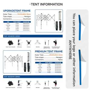 Gazebo Resistente con Telaio Esagonale in Tessuto Oxford Impermeabile per Concessionarie e Promozioni - Product Image 3