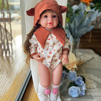 Boneka Reborn Perempuan 55cm Set Gaun Putri Bermotif Bunga Pakaian Multifungsi untuk Bermain Berdandan Hadiah Grosir
