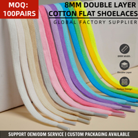 Lacets souples en coton Olian personnalisés, 8 mm de large, double couche, creux, lacets de remplacement pour chaussures de sport, lacets colorés pour baskets