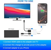 Adaptateur USB-C vers HDMI pour téléphone 16 15 4K @ 60Hz vers TV 100W Adaptateur USB C vers HDMI Type C Adaptateur AV numérique 4K